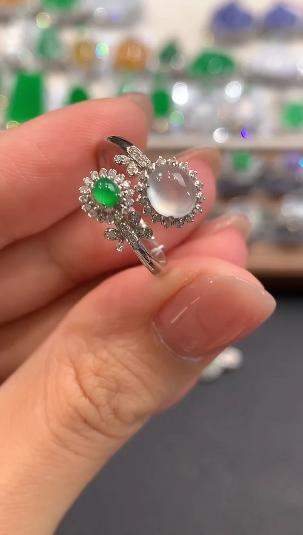 18K金镶嵌戒指翡翠a22多样性一件发货