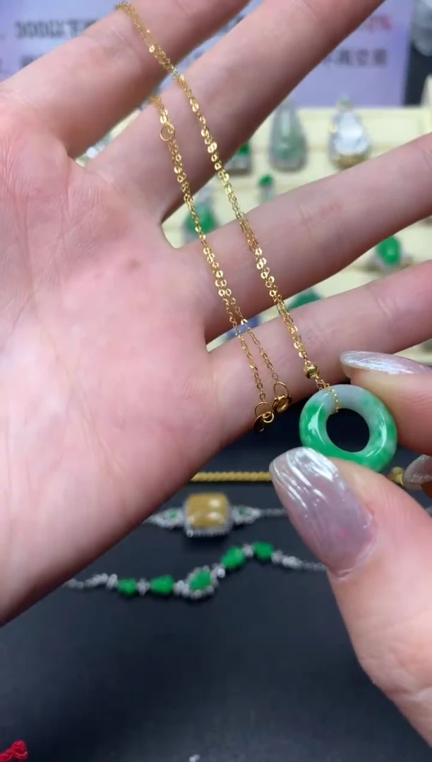 【闪购商品】翡翠套链18K金镶嵌套链|450