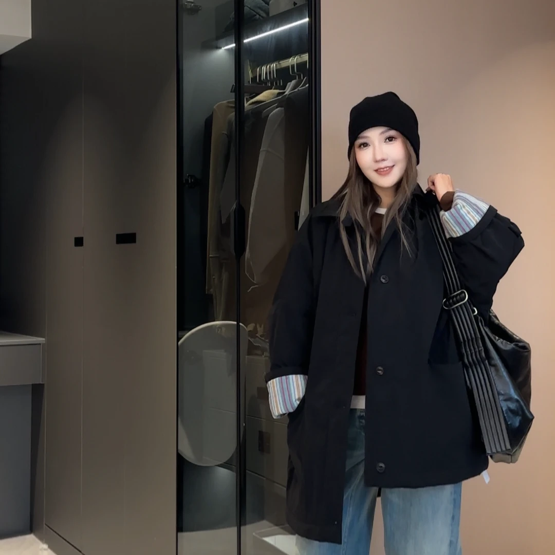 AMAZING IN | 彩虹条纹撞色 | 廓形棉服外套A250630-AI56BPJ25396