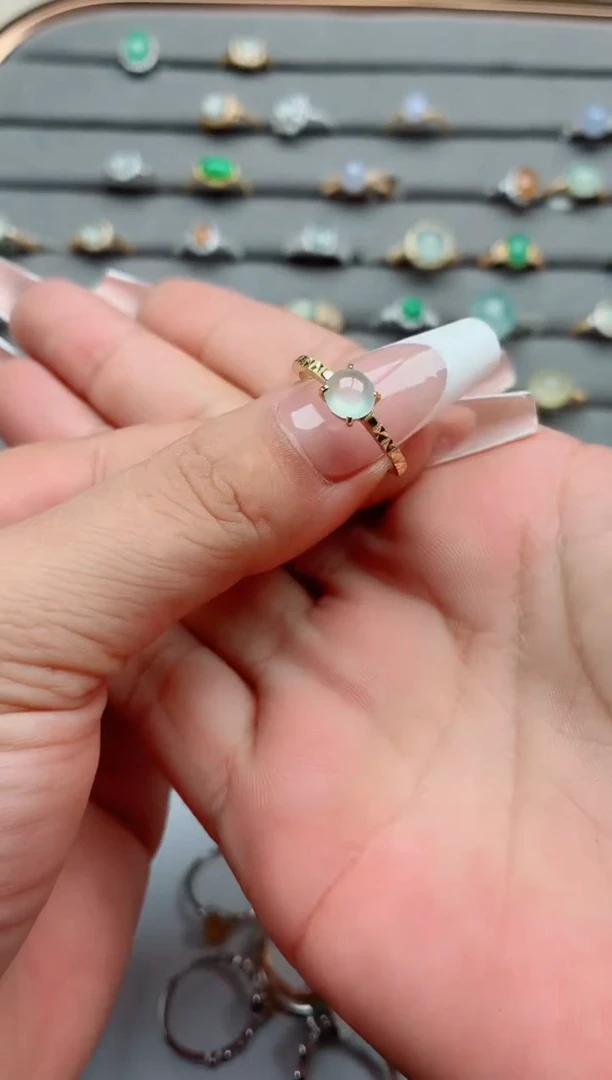 银S925镶嵌戒指翡翠.