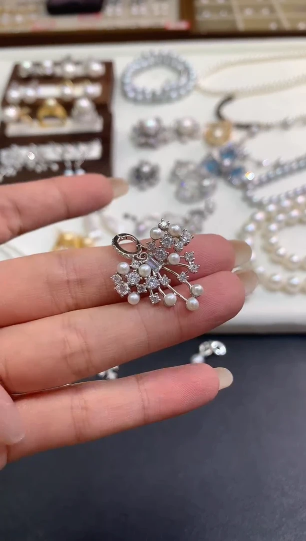 吊坠(不含链)银S925镶嵌淡水珍珠吊坠（不含链）|199多样性发货一件