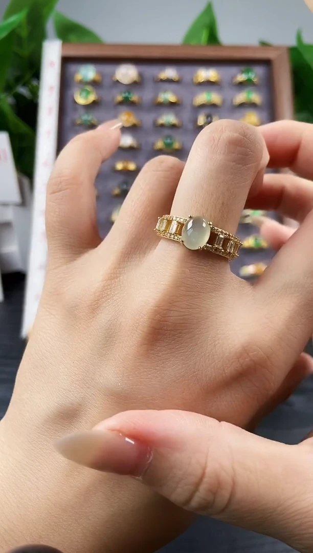 银S925镶嵌戒指翡翠12