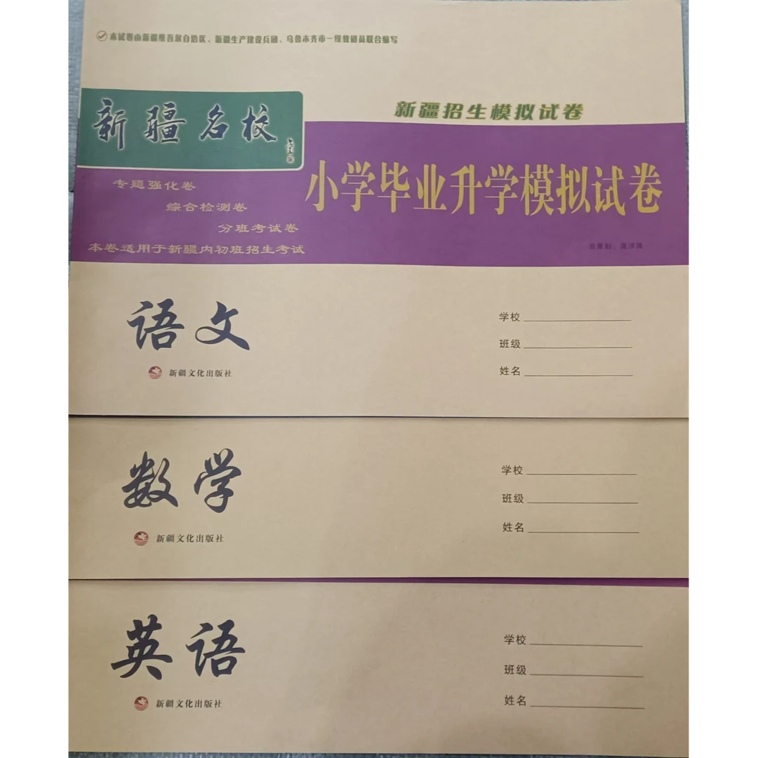 2025 新疆名校 小学毕业升学模拟试卷 语文、数学、英语
