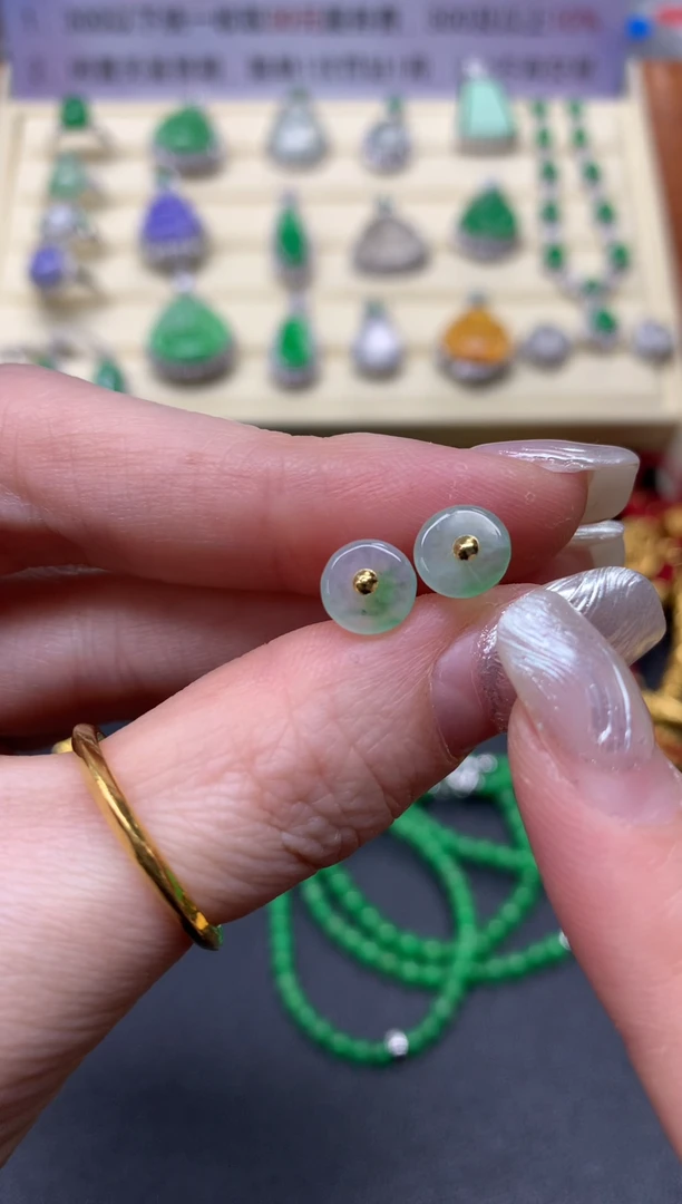 【闪购商品】翡翠耳饰18K金镶嵌多样性发其一|160+30