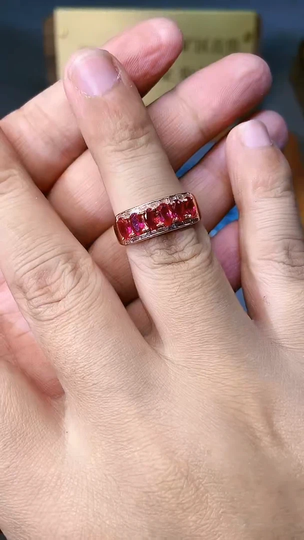 【闪购商品】红宝石戒指银S925镶嵌54