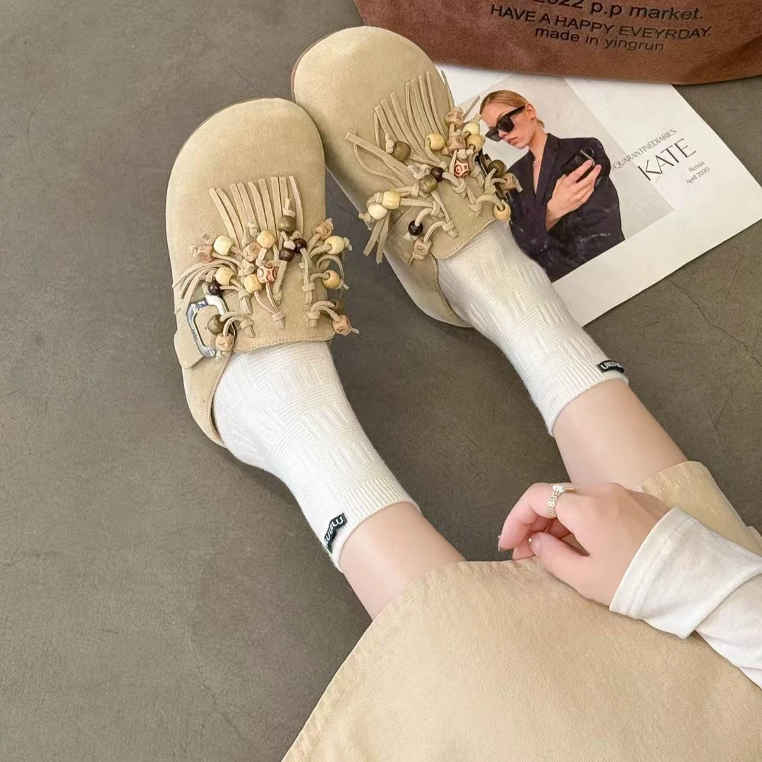 女款流苏博肯拖865-6029