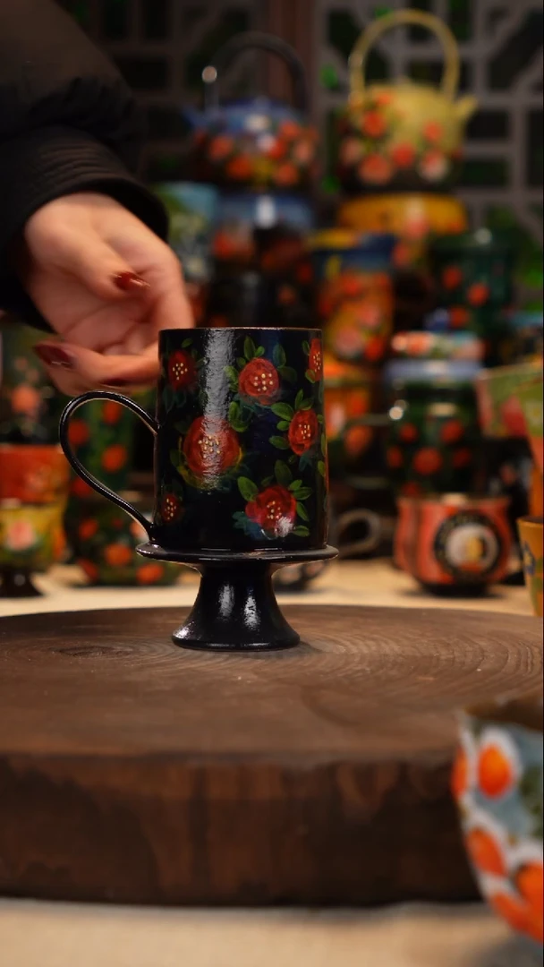 紫砂油画釉下彩手绘