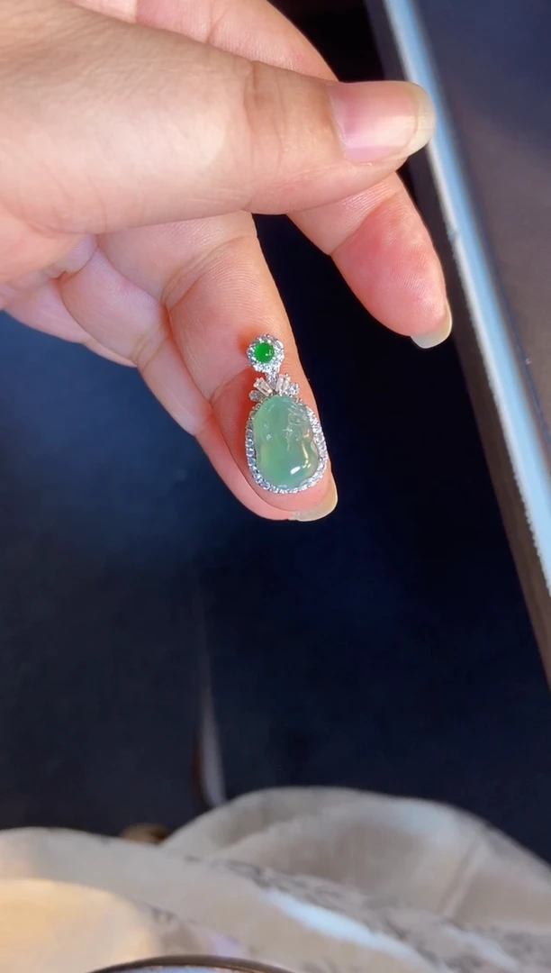 吊坠(不含链)银S925镶嵌翡翠1