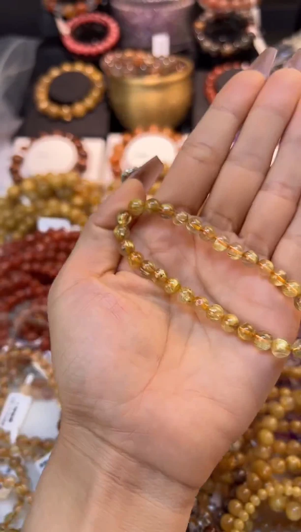 未镶嵌手串水晶金发晶6.3mm+