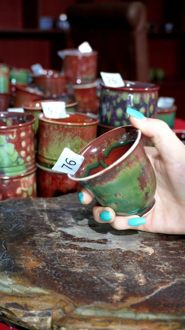 摆件精品窑变钧瓷茶器