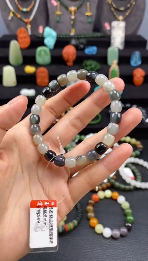 手串未镶嵌和田玉8mm楼兰极限弧手串