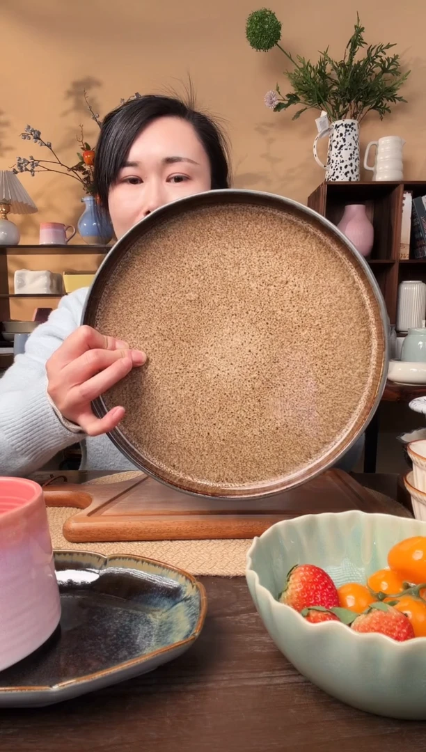 10.5英寸窑变平盘微瑕