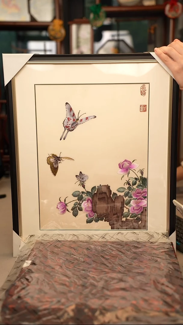 扇子苏绣挂画 尺寸43乘54