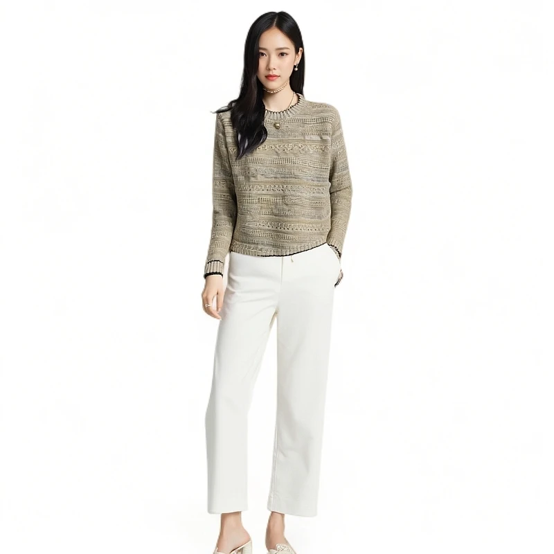 幻彩星空春秋百搭圆领套头杉遮肉宽松显瘦针织上衣女神节送女生