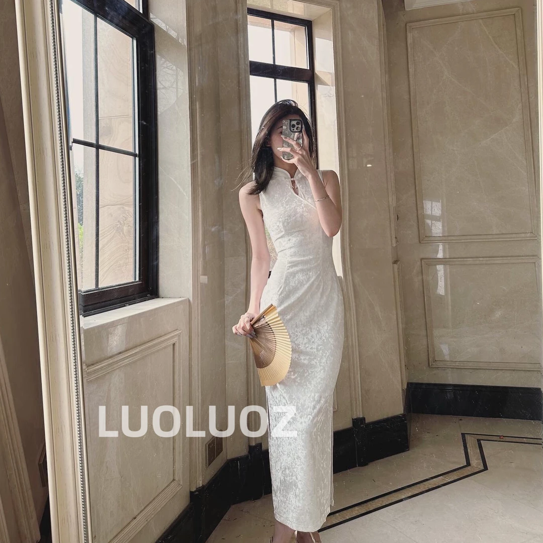 【现货】LUOLUOZ【点春枝】新中式镂空设计感气质立领收腰连衣裙DL176