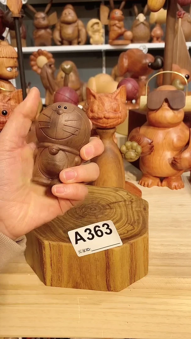 【闪购商品】木木雕摆件可爱卡通