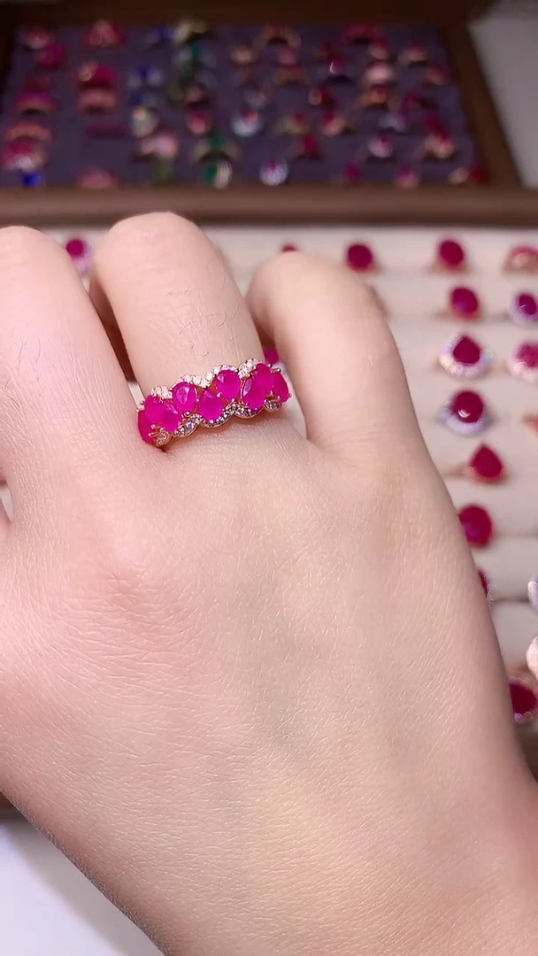 【闪购商品】红宝石戒指银S925镶嵌0000