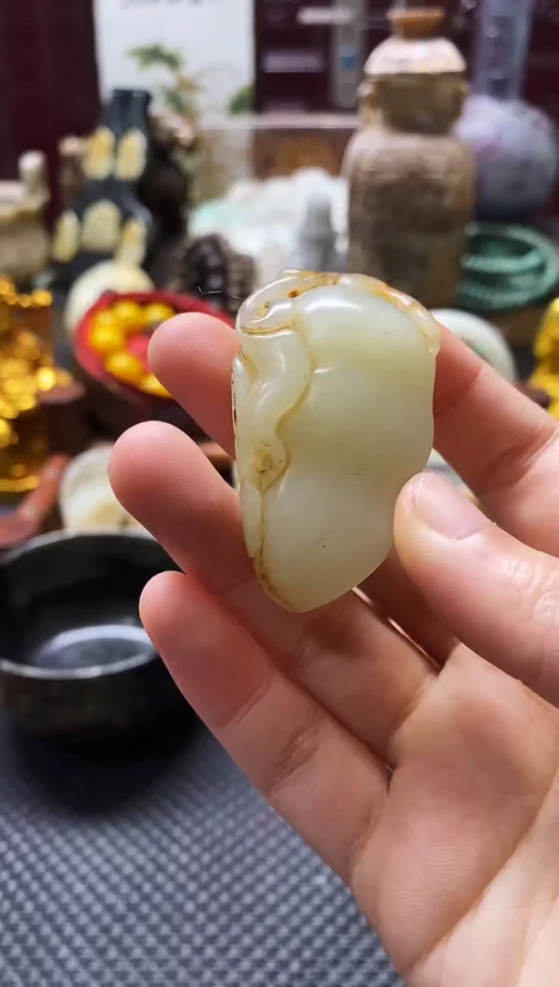 未镶嵌和田玉挂件福豆