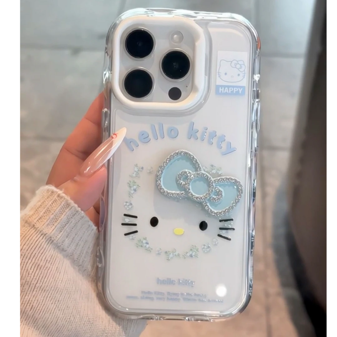 碎花kt猫适用苹果16pro手机壳iPhone15/14promax新款13防摔12卡通