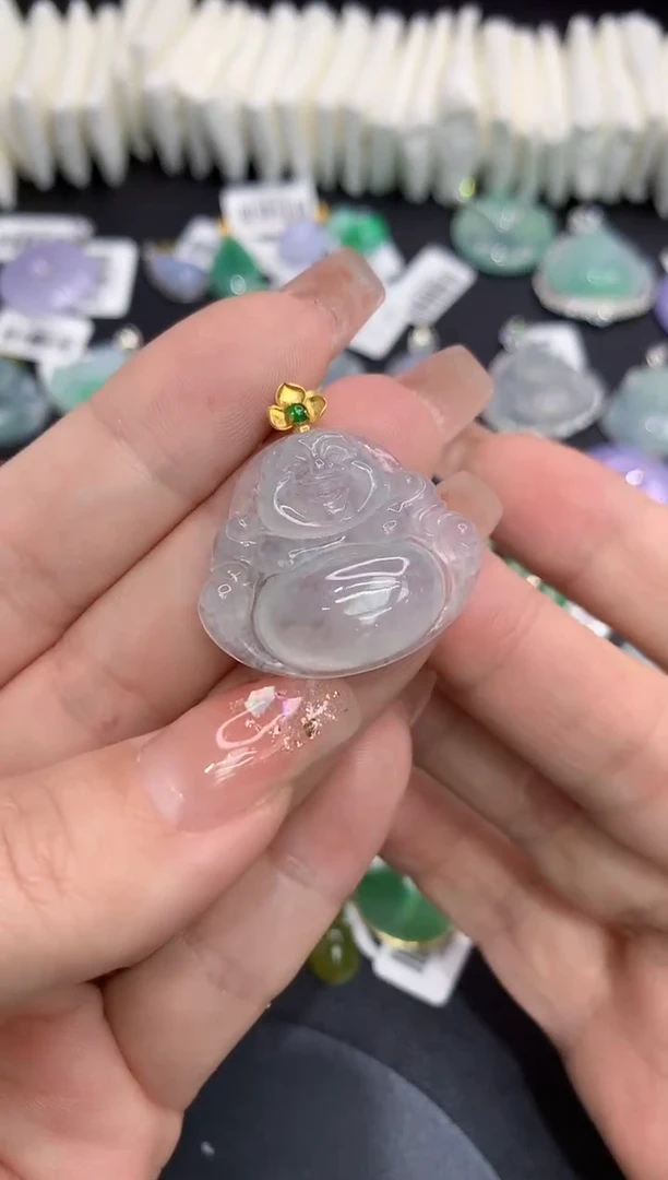 吊坠(不含链)18K金镶嵌翡翠11111111111