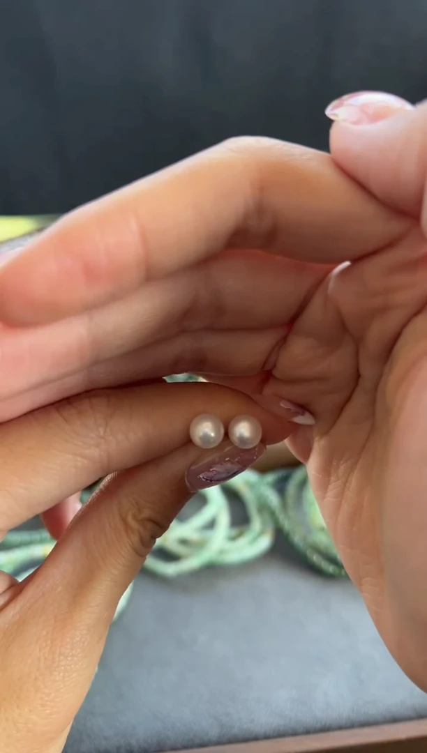 【闪购商品】淡水珍珠耳饰银S925镶嵌珍珠耳钉买断多样性发一