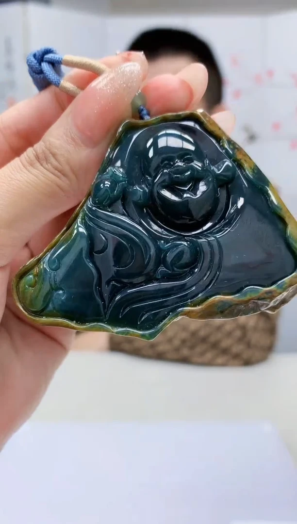 【闪购商品】定制翡翠未镶嵌4812MM-毛货挂件14