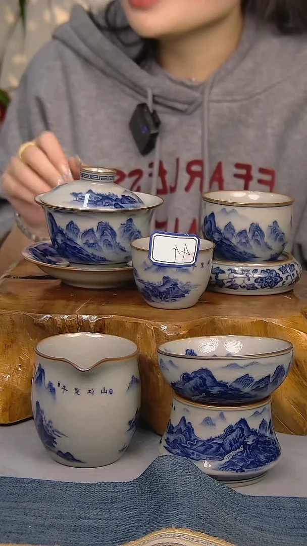 【闪购商品】9件套陶瓷茶具家用简装系列
