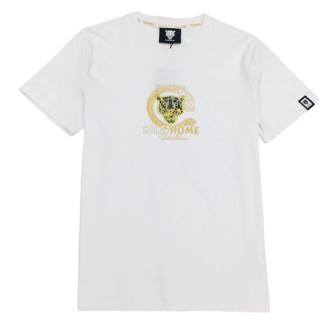 DILEIHOME帝垒M2302DT1088短袖T恤印花工艺时尚休闲白色夏季潮流