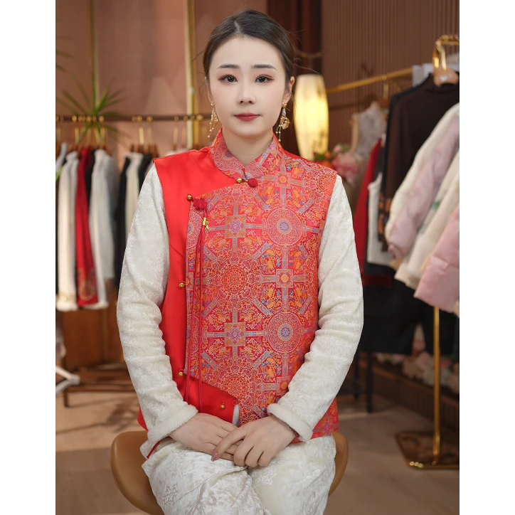 《 千禧-马甲》新中式提花复古国风休闲百搭高定马甲