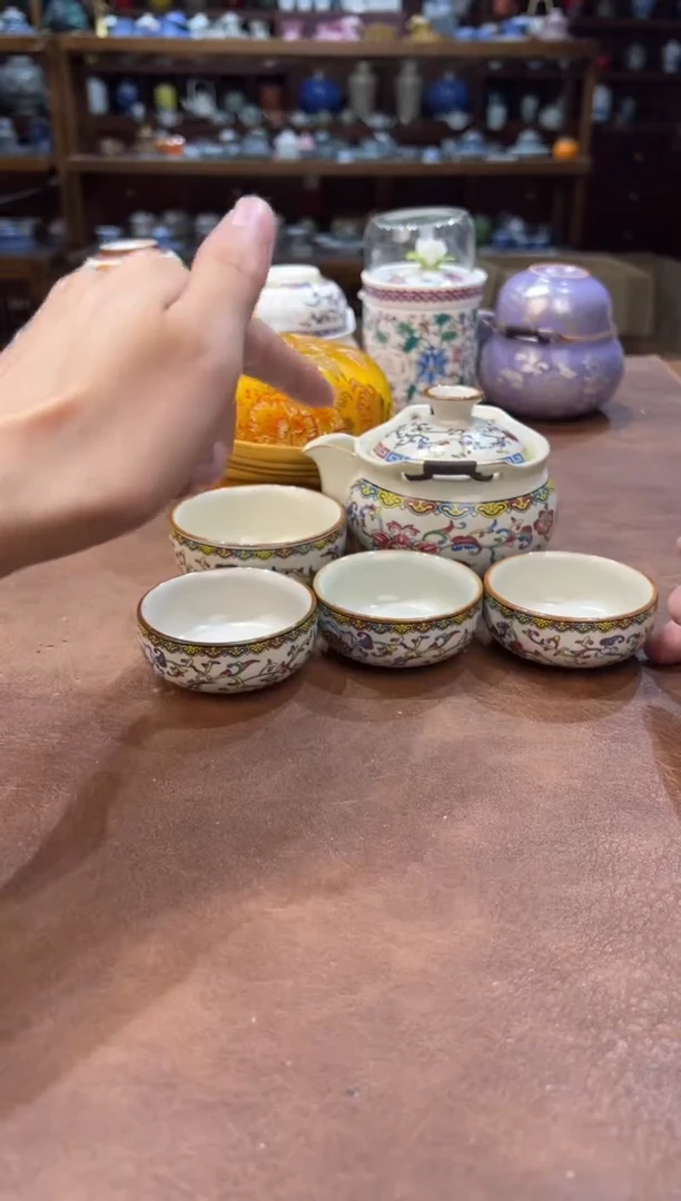 真的很便宜超好看会开片的旅行茶具