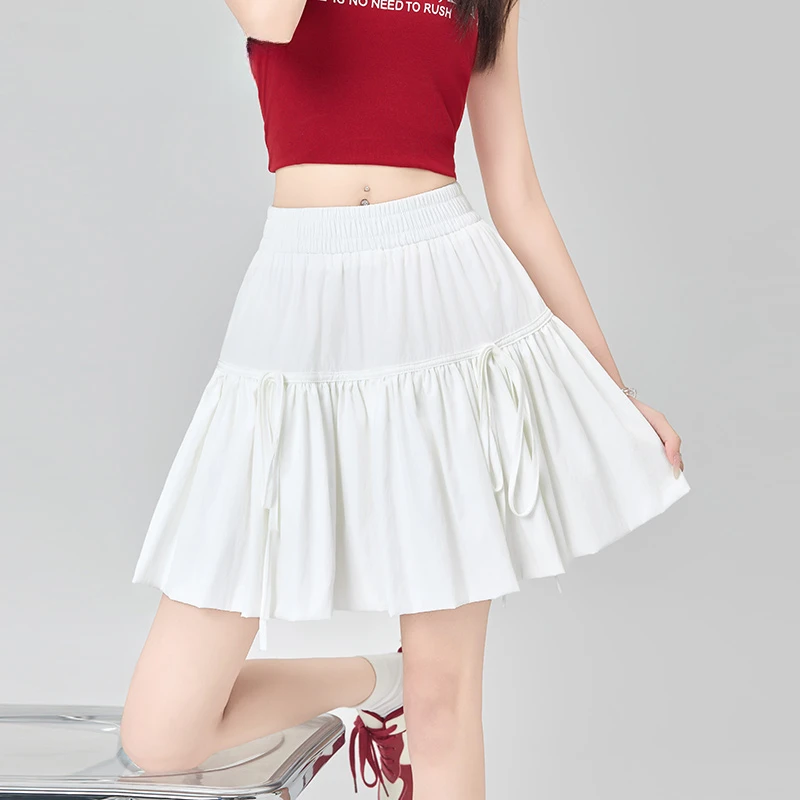 芭蕾风白色蓬蓬裙半身裙女装夏季款小个子短裙甜美裙子A字蛋糕裙