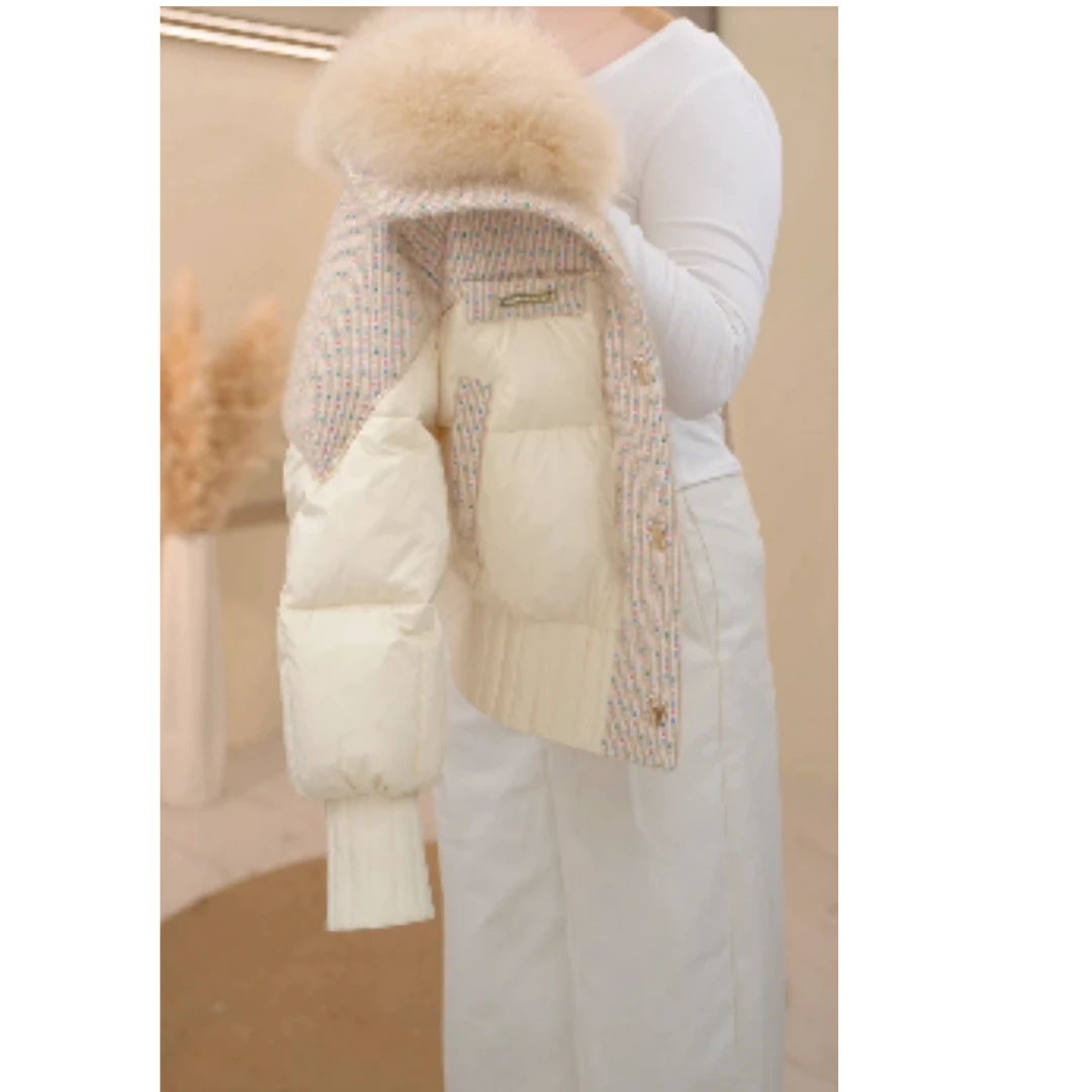 YY-2025冬季新款设计款高端时尚大毛领90绒羽绒服