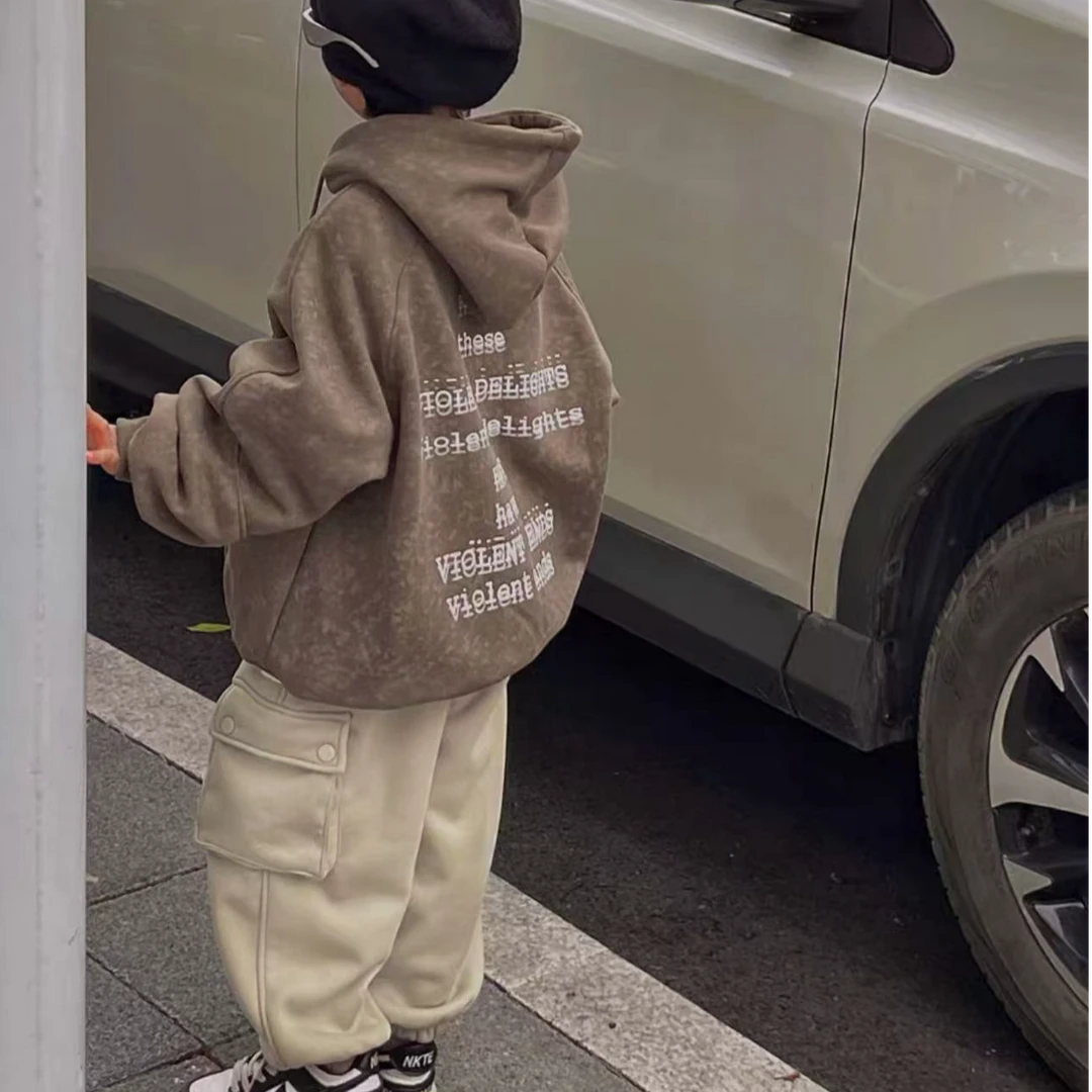 L313韩版加绒工装裤子