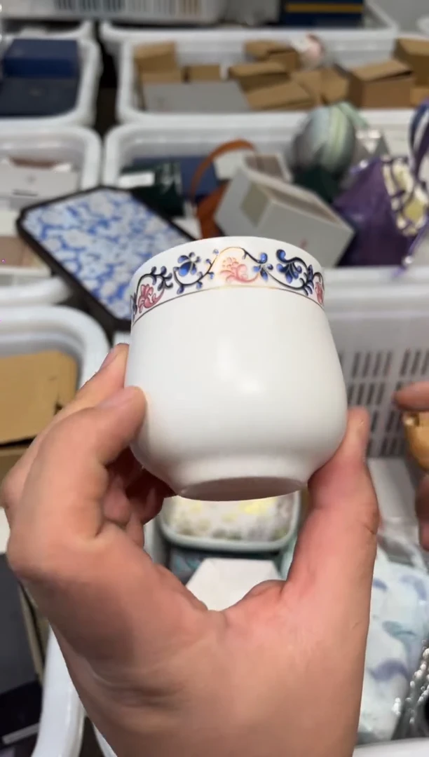 蓝藤花高杯茶具茶具茶具