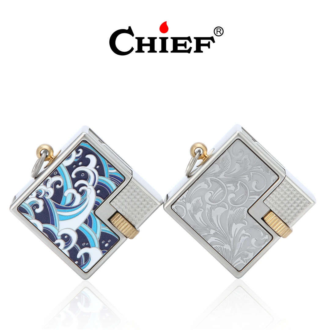 小众魔方时尚贴章煤油打火机迷你精致小巧高颜值珐琅男士点烟器