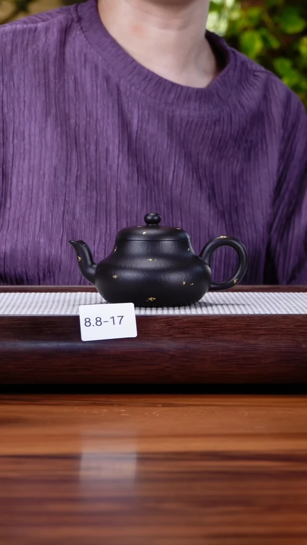 茶壶紫砂8.8-17车朱泥焐灰洒金 君德不检200
