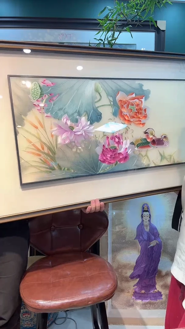 横款非遗苏绣手工刺绣装饰画不包邮63x115