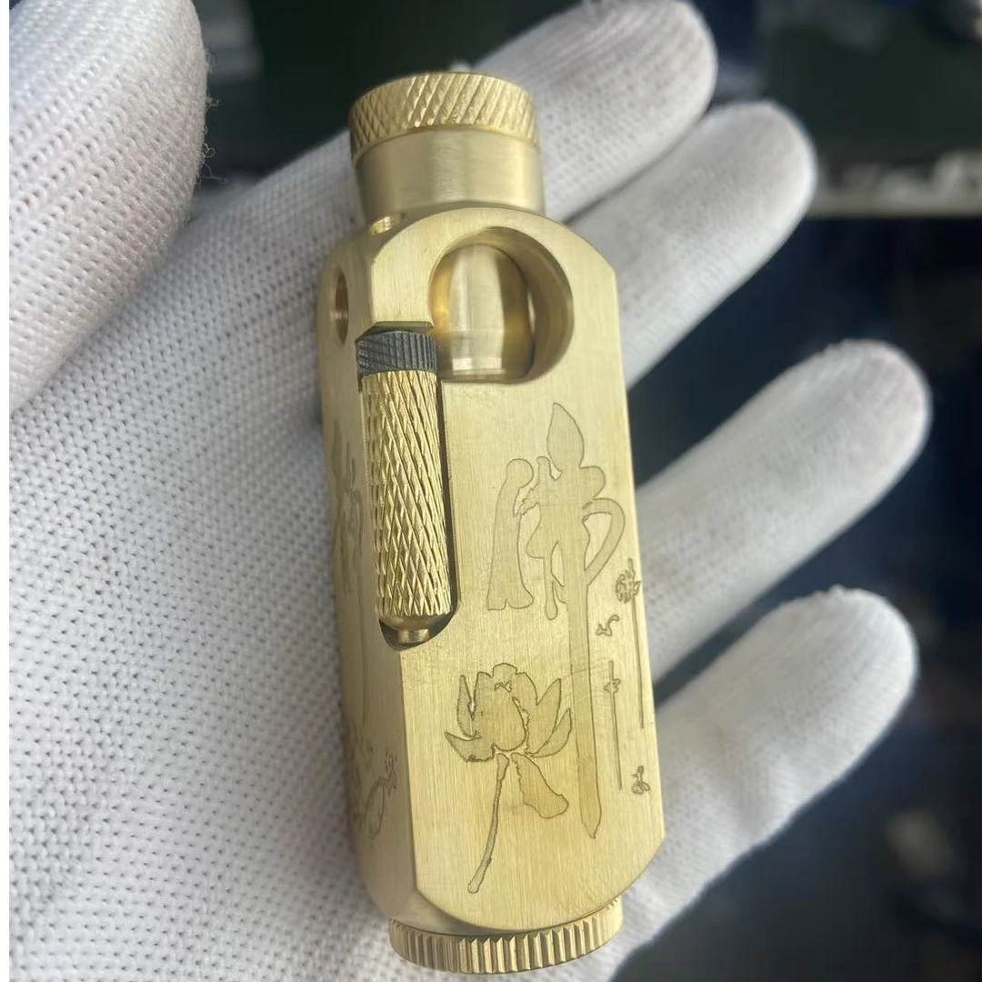 弗拉米多精雕/和平饭店发哥同款砂轮侧滑油机复古个性火机