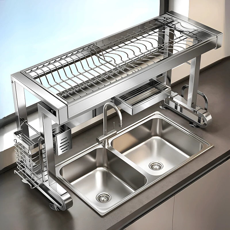 304不锈钢水槽沥水架沥水篮碗盘多功能沥水碗柜收纳消毒柜置物架