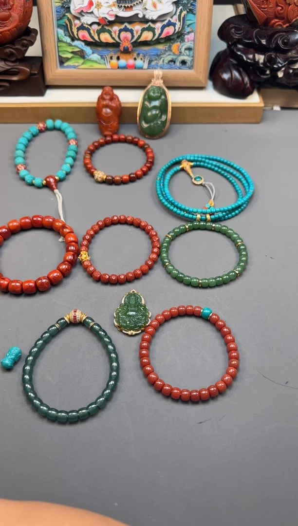 【闪购商品】绿松石手串手串18K金镶嵌手串手串