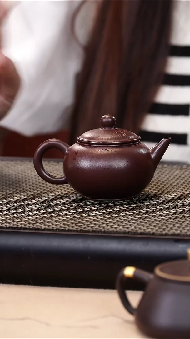 茶壶紫砂紫袍玉砂精工微雕刻绘水平120cc