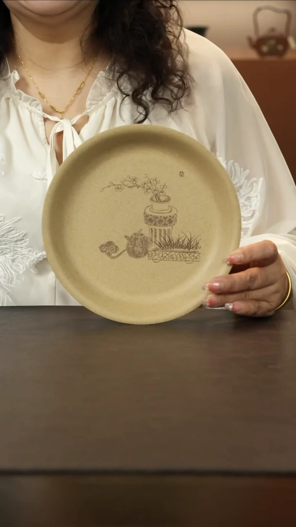 紫砂茶盘芝麻段泥 清供壶承