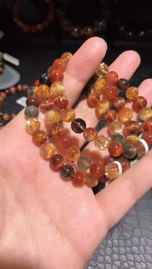 【闪购商品】水晶手链未镶嵌发晶多宝单圈A8（多样性发其一）