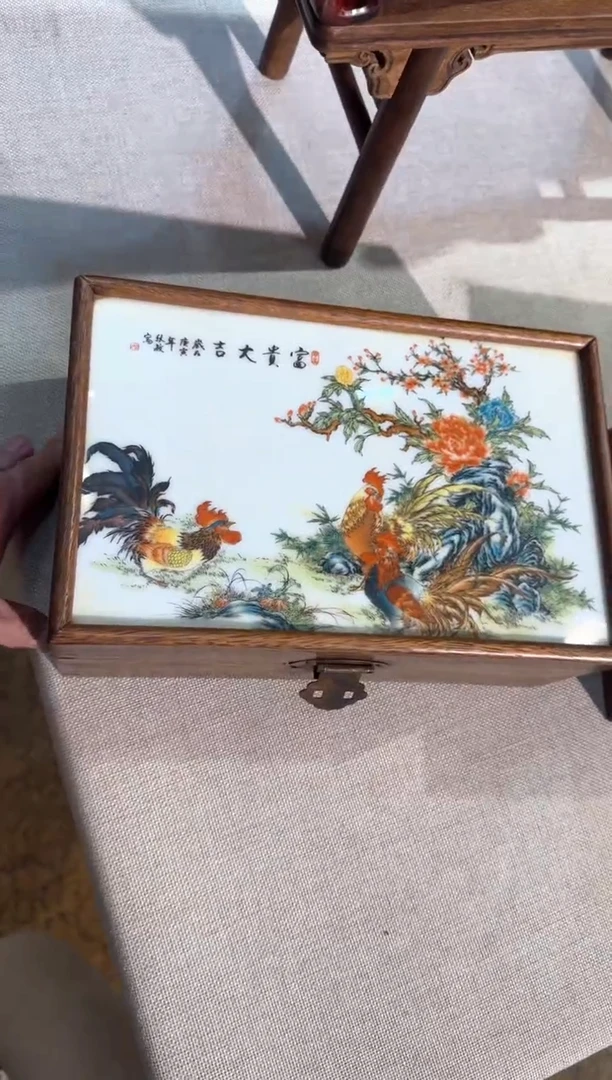 【闪购商品】木瓷板盒  工艺品  摆件