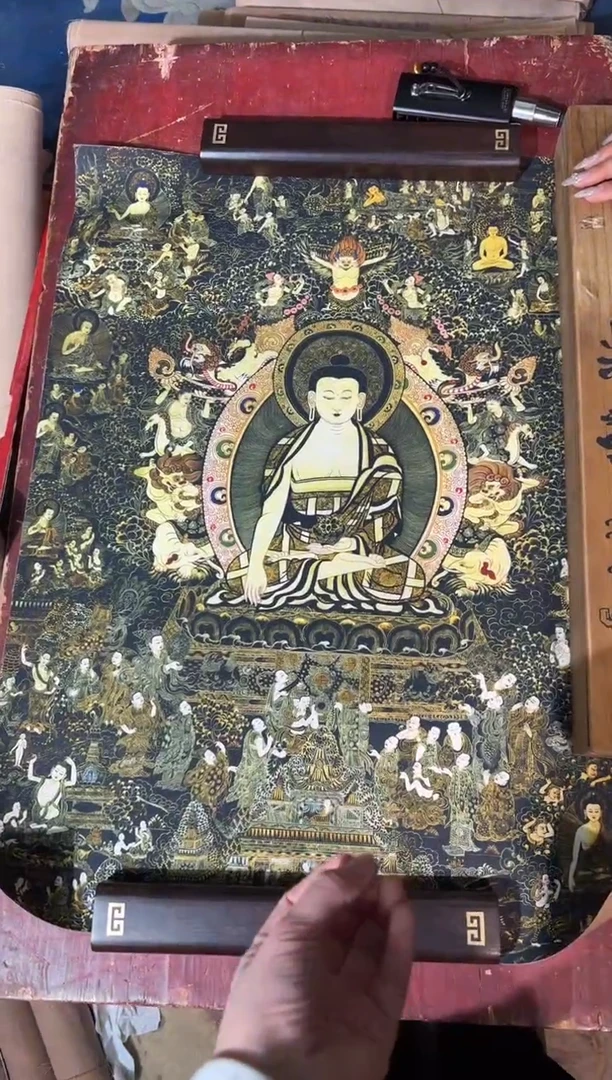 卷轴画龙妹的唐卡tk16
