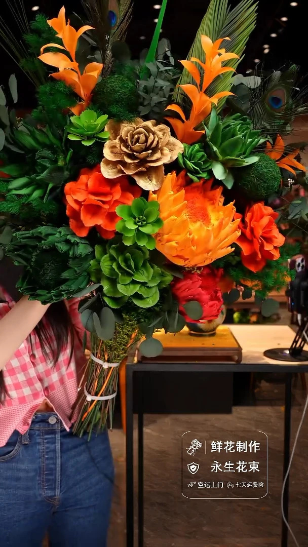 手工艺品琉璃手工花器花束空运包邮送货上门-以图片为准