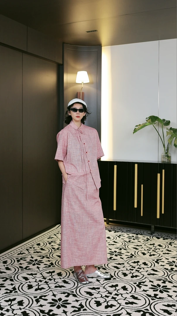 UWQ2503028女新款时尚设计棉麻半裙舒适百搭休闲夏季潮流宽松