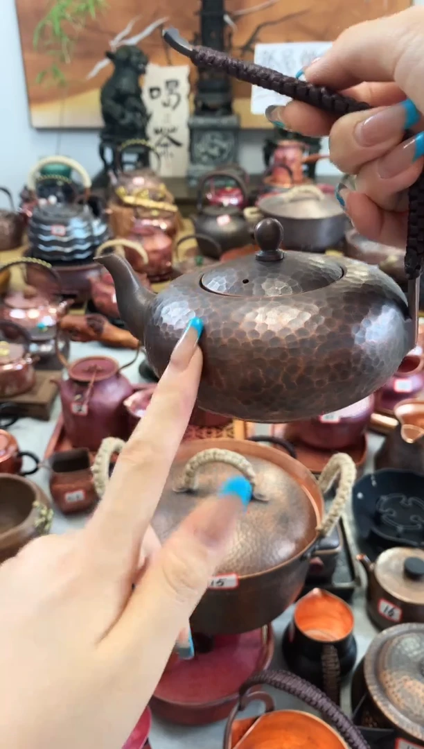 全紫铜加厚飞天老铜壶