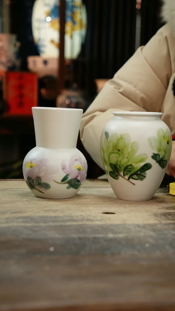 【闪购商品】瓷片景德镇纯手工釉下彩精品花瓶