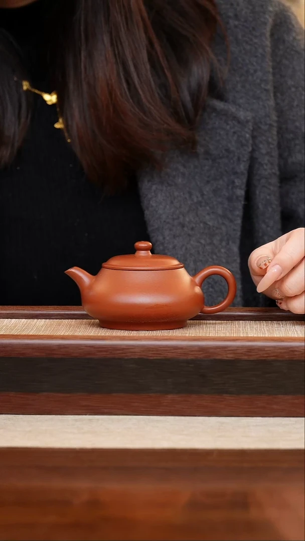 朱泥明炉180cc宜兴手工紫砂壶